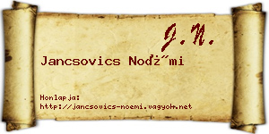 Jancsovics Noémi névjegykártya